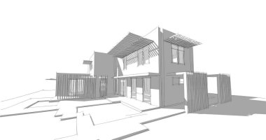 Ev kavramı kroki 3d çizim