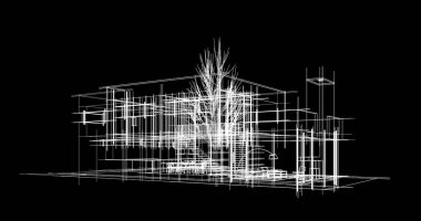 Şehir Mimarlık ve yapı 3D çizimi