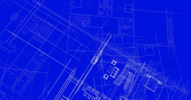 mimari çizimleri 3B illüstrasyon - illüstrasyon