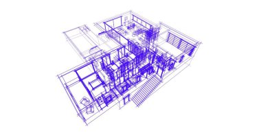 Ev kavramı kroki 3d çizim