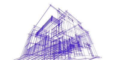 Ev kavramı kroki 3d çizim