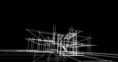 Ev kavramı kroki 3d çizim