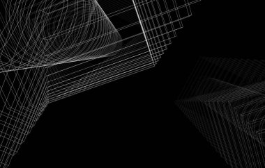 mimari çizimleri 3B illüstrasyon - illüstrasyon