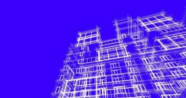 şehir mimarisi ve binalar 3D çizimi 