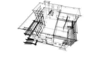 Ev kavramı kroki 3d çizim