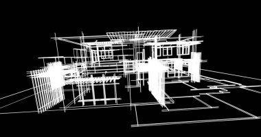 Ev kavramı kroki 3d çizim