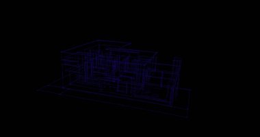 Binanın mimari 3d çizim çizim ev