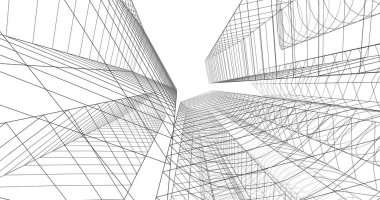 şehir mimarisi ve binalar 3D çizimi 