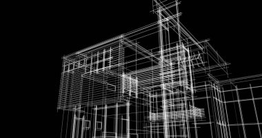 Ev kavramı kroki 3d çizim