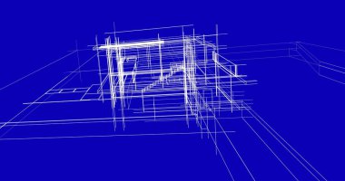 Ev kavramı kroki 3d çizim