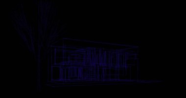 Binanın mimari 3d çizim çizim ev