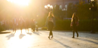 Sonbahar park, bulanık görünüm 