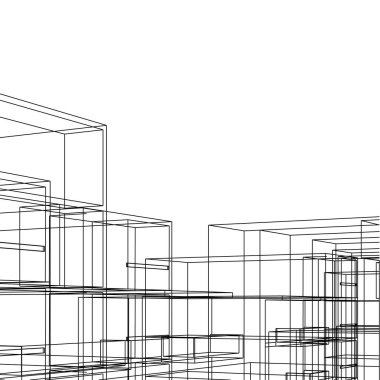 Ev kavramı kroki 3d çizim