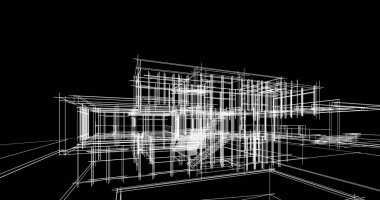 Ev kavramı kroki 3d çizim