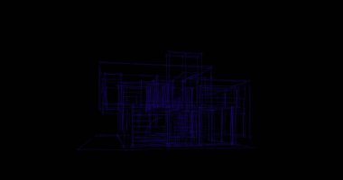 Binanın mimari 3d çizim çizim ev