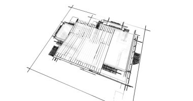 Ev kavramı kroki 3d çizim