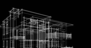 Ev kavramı kroki 3d çizim