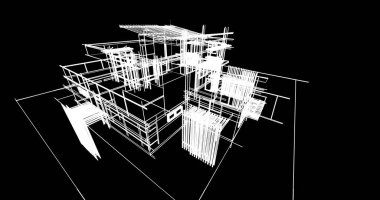 Ev kavramı kroki 3d çizim