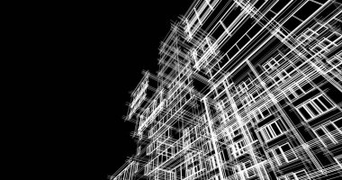 şehir mimarisi ve binalar 3D çizimi 