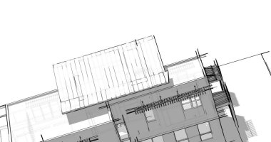 Ev kavramı kroki 3d çizim