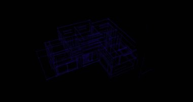 Binanın mimari 3d çizim çizim ev