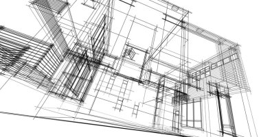 Ev kavramı kroki 3d çizim