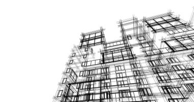 şehir mimarisi ve binalar 3D çizimi 