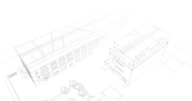 mimari yapı 3d çizim 