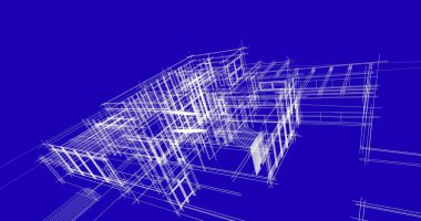 Ev kavramı kroki 3d çizim