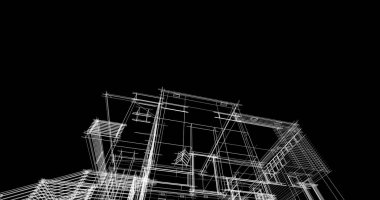 Ev kavramı kroki 3d çizim