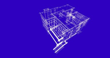 Ev kavramı kroki 3d çizim