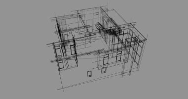 Ev kavramı kroki 3d çizim