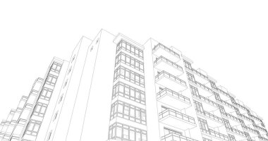 Ev kavramı kroki 3d çizim