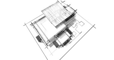 Ev kavramı kroki 3d çizim