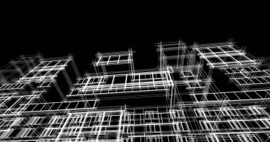 şehir mimarisi ve binalar 3D çizimi 