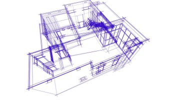 Ev kavramı kroki 3d çizim