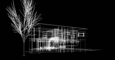 Şehir Mimarlık ve yapı 3D çizimi