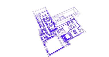 Ev kavramı kroki 3d çizim