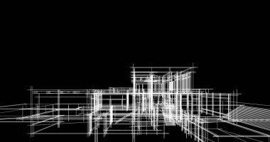 Ev kavramı kroki 3d çizim