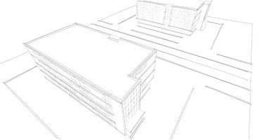 Binanın mimari 3d çizim çizim ev