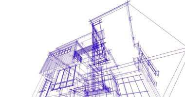 Ev kavramı kroki 3d çizim