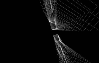 Binanın mimari 3d çizim çizim ev