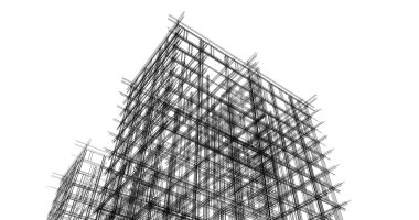 Binanın mimari 3d çizim çizim ev