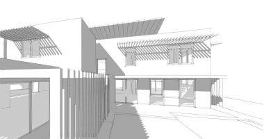 Ev kavramı kroki 3d çizim