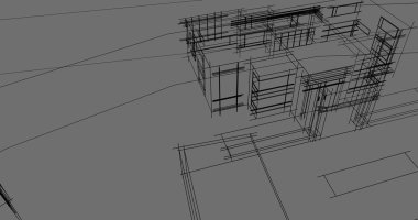 İnşaat 3d çizim Bina mimari