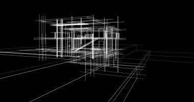 Ev kavramı kroki 3d çizim