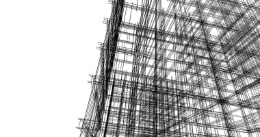 mimari çizimleri 3B illüstrasyon - illüstrasyon