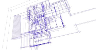 Ev kavramı kroki 3d çizim