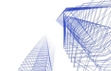 Şehir Mimarlık ve yapı 3D çizimi