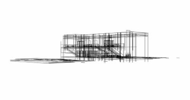 Ev kavramı kroki 3d çizim